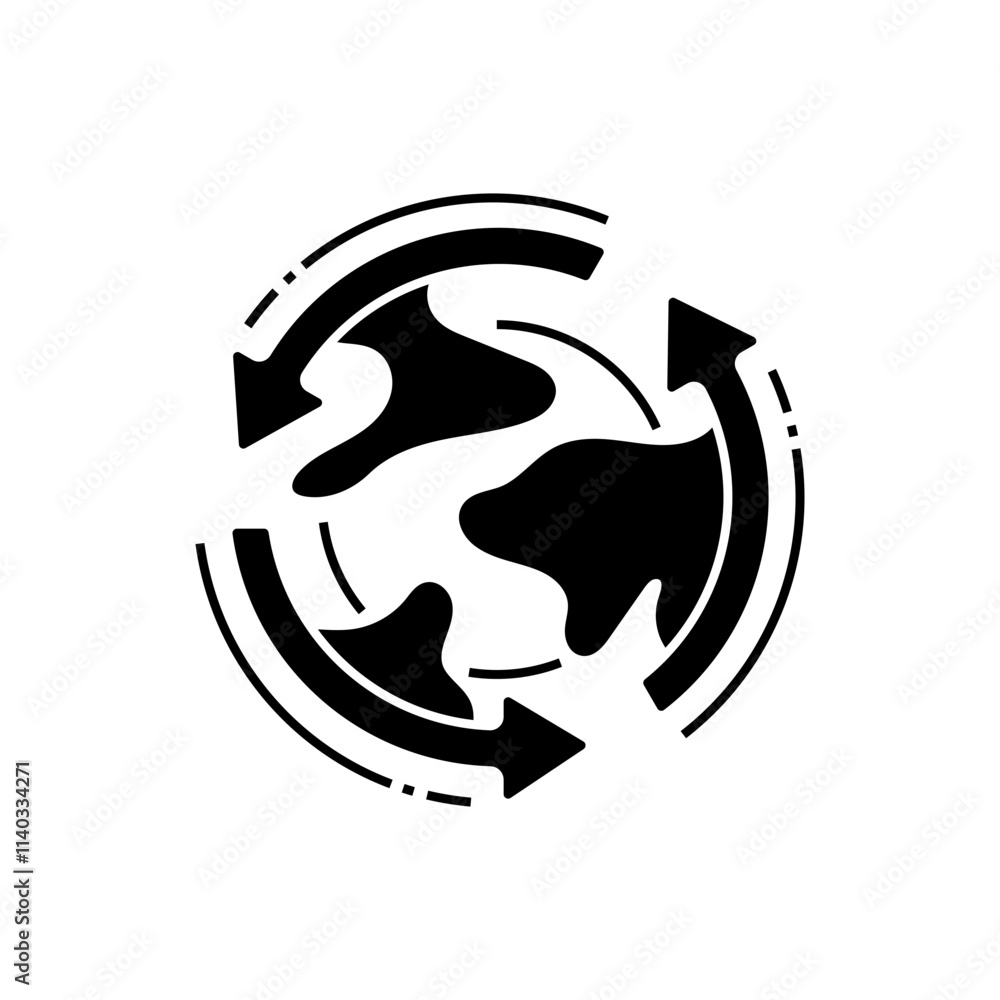 Poster earth cycle line icon. linear style sign for mobile concept and web design. outline vector icon.