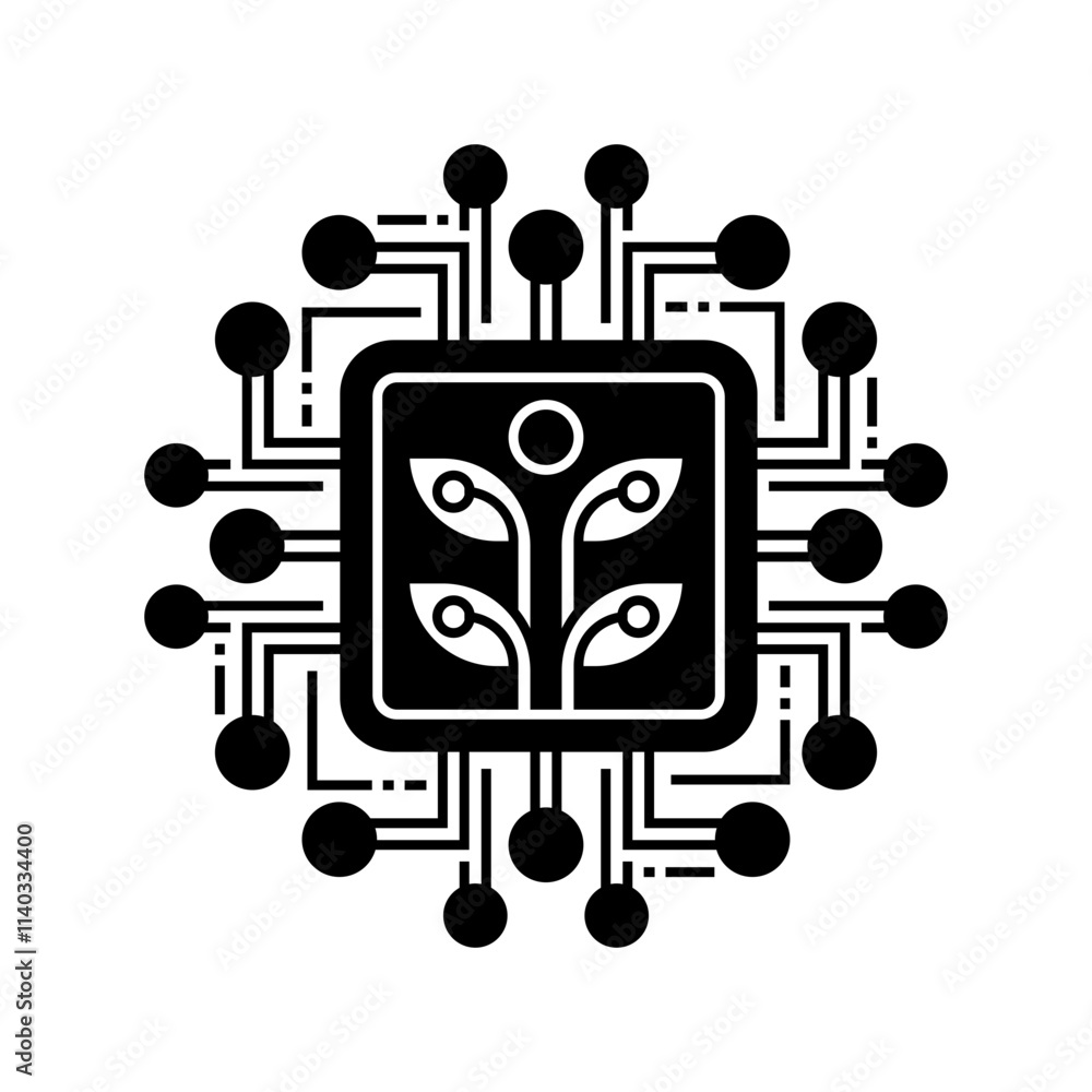 Poster eco technology line icon. linear style sign for mobile concept and web design. outline vector icon.