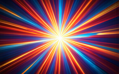 A radiant starburst, with light rays extending outward in vibrant colors