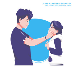 romantic couple relationship cute cartoon character