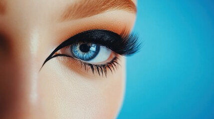 Fototapeta premium Cosmetics make-up. black liner makeup