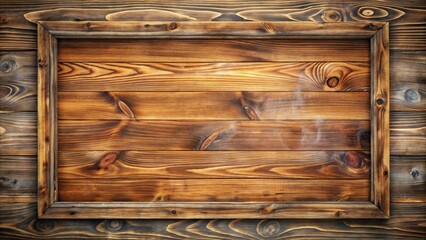 Smoked cedar wood texture background with frame