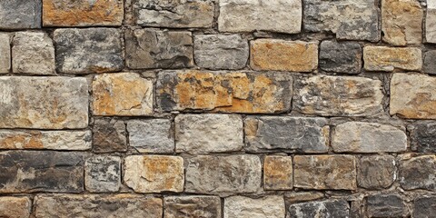 Obraz premium Texture of aged masonry walls featuring natural stones and bricks showcases a rich history. The texture highlights the unique characteristics of masonry, combining natural stones and bricks