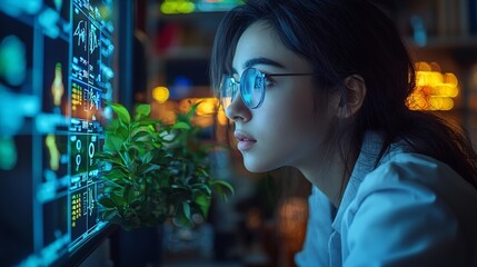 Student Attending Virtual Holographic Science Lab for Distance Learning and Experimentation