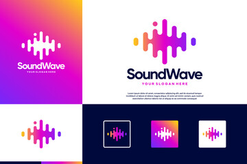 visual sound waves, pulse, vibration graphic design template.