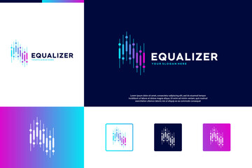 abstract visual audio digital, monitor, graphic design template.