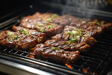 oven grilled bulgogi cooked directly over heat