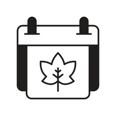 Autumn glyph icon with white background vector stock illustration