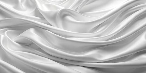 Obraz premium Smooth white fabric with elegant folds and soft ripples