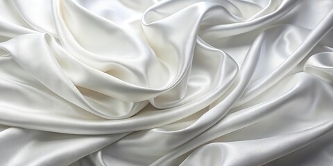 Obraz premium Smooth white silk satin fabric texture background