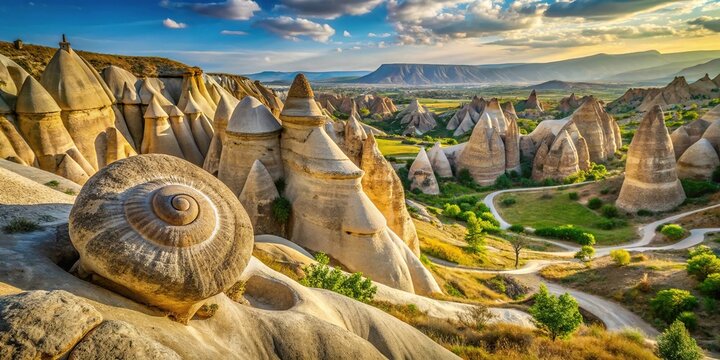 Snail shaped rock formation in Devrent Imaginary Valley Cappadocia