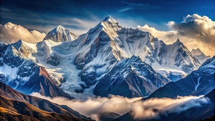 Snow capped mountains in Sikkim © suchetpong