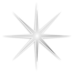 Christmas star ornament, silver.