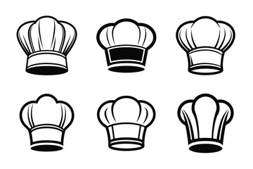 Chef Hat Vector Bold Line Drawing Art Design Illustration