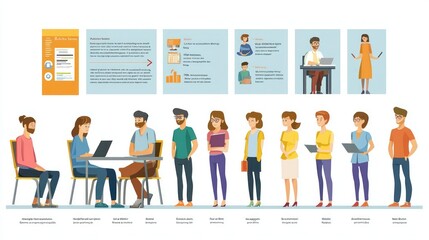 Obraz premium An infographic showing the steps of effective career counseling for individuals at various stages