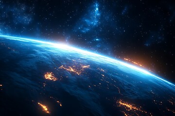 Glowing Earth from Space at Night1