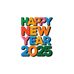 Happy New Year 2025 Template Design,