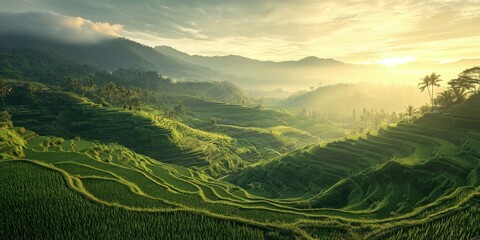 Rice terrace and coffee blend harmoniously in this scenic landscape, showcasing the beauty of rice terraces and the rich allure of coffee. Explore the serene connection between rice terrace and