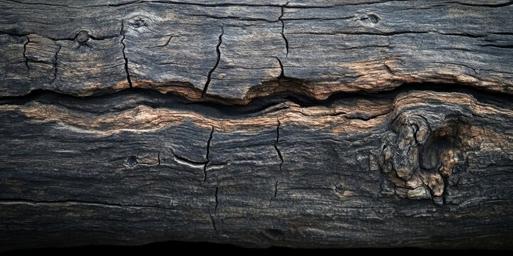 Texture of aged wooden plank featuring prominent cracks, showcasing the rustic appeal of wood texture with intricate details that highlight the unique character of old wood.