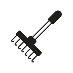 Pitchfork glyph icon with white background vector stock illustration