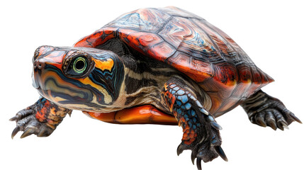 Fototapeta premium Colorful turtle with detailed patterns and textures.