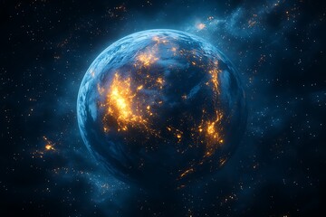 Obraz premium Planet Earth Night Lights from Space