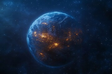 Obraz premium Planet Earth at Night from Space