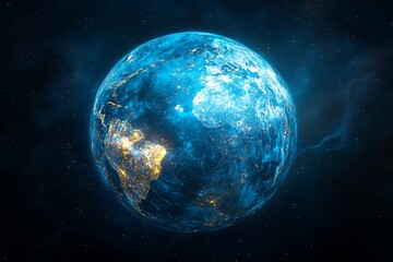 Obraz premium Global Night View Earths City Lights from Space