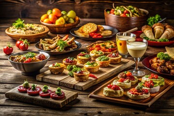 Delicious Food Talkshow Background: HD Food Photography for Broadcast & Streaming