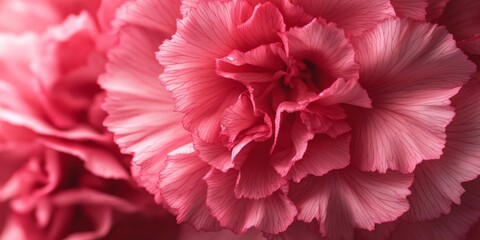 Obraz premium Macro photo showcasing the beauty of a pink carnation plant, highlighting the intricate details of nature and the vibrant hues found in the pink carnation.