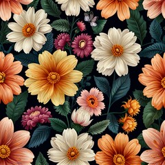 seamless pattern with flowers