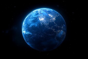 Obraz premium Earth at Night from Space Global City Lights