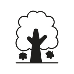 Tree glyph icon with white background vector stock illustration