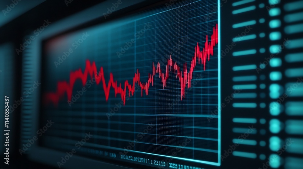 Aufkleber captivating market data visualization on modern digital display