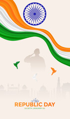 Republic Day, Story, 26 January. Republic Day Poster. Design illustration. Poster. Banner,   Happy  Republic Day
