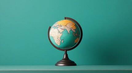 Spinning Globe on Desk Symbolizing Education and Global Awareness