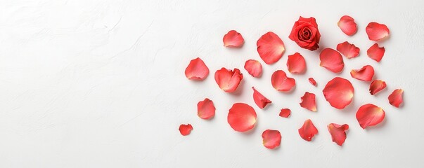 Red gradation of rose petals minimalist eye-level photography