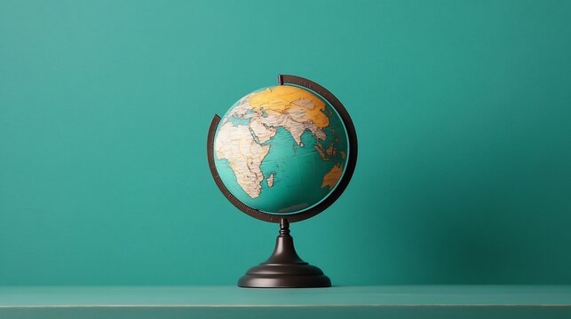 Spinning Globe on Desk Symbolizing Education and Global Awareness