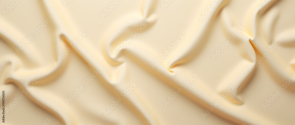 Poster a luxurious golden silk satin fabric with smooth texture and elegant pattern flowing in soft waves, 