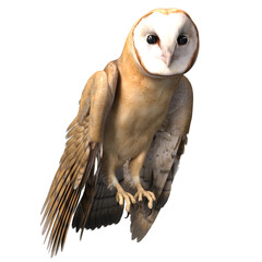 3D rendered snow owl isolated on transparent background