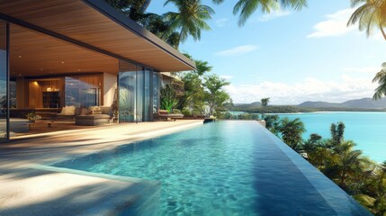 Fototapeta premium A luxurious mansion facing the islands