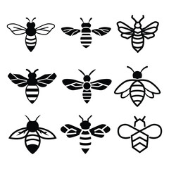 Bee Insect Animal Logo Vector Illustration