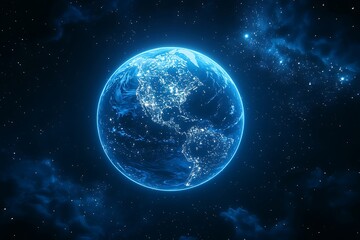 Earth at Night from Space Glowing City Lights