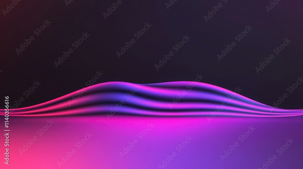 Poster colorful wave patterns create a mesmerizing visual effect in a dark setting with vibrant hues