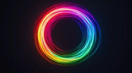 Glowing Neon Spiral - Vibrant Modern Digital Art Design