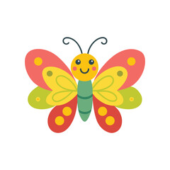 Adorable Butterfly Character – Fun Vector Illustration for Kids.
