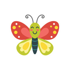Adorable Butterfly Character – Fun Vector Illustration for Kids.