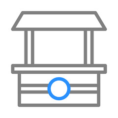 Market stall icon. Concept of local business, trade, and retail.