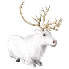 3D rendered beautiful reindeer isolated on transparent background
