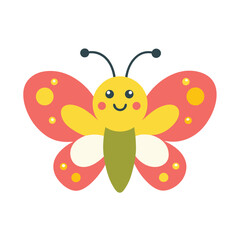 Adorable Butterfly Character – Fun Vector Illustration for Kids.
